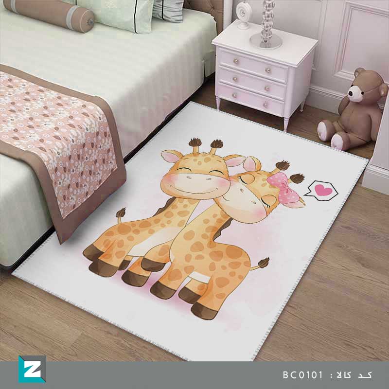 طرح فرش زرافه های عاشق مخصوص اتاق کودک