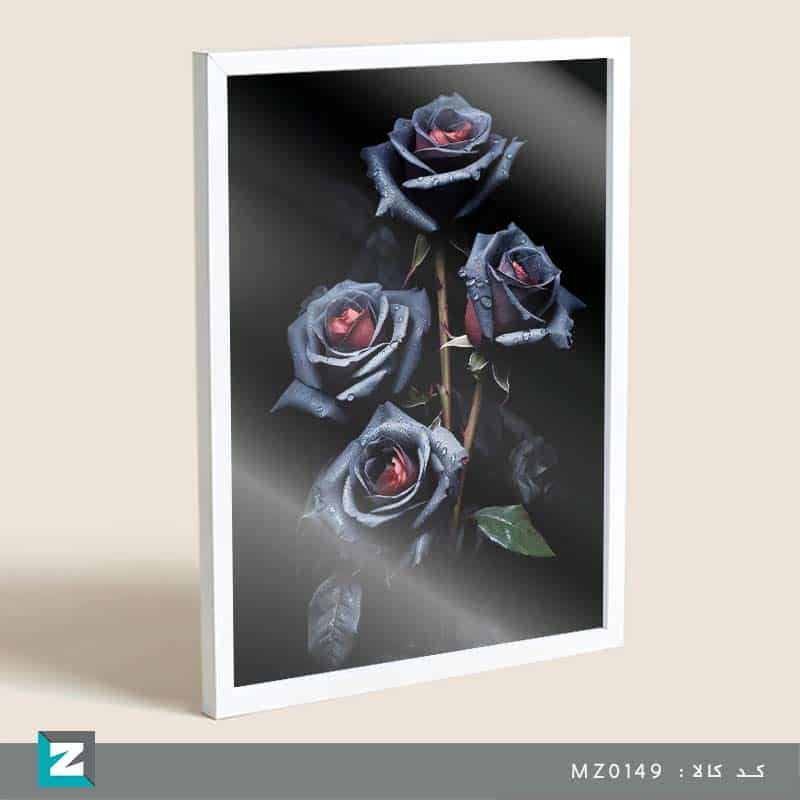 تابلو نقاشی دیجیتال گلهای رز سیاه فروش به صورت چاپ و شاسی و قاب هنری